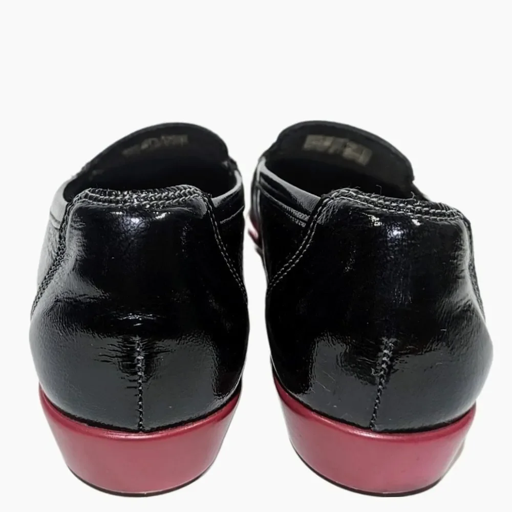 SAS Shoes Women's Penny J Slip On Penny Loafer Red on Black Sz 9.5